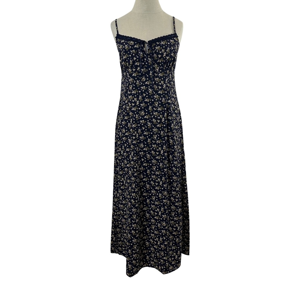 Blu Pepper Navy Blue Floral Maxi Dress